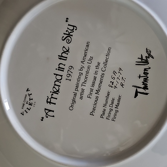Thornton Ulz "A Friend In The Sky" Precious Moments Collection Plate - Picture 9 of 12
